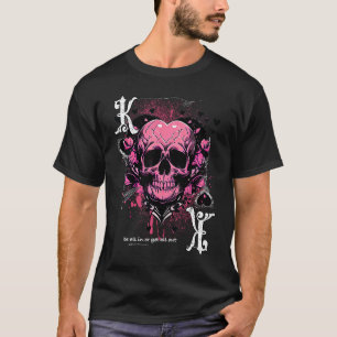 Poker die Kaart speelt koning van de hartenschedel T-shirt