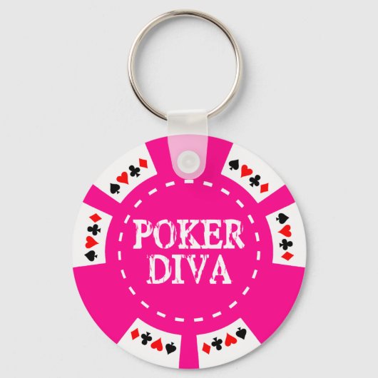 POKER DIVA POKER CHIP SLEUTELHANGER (Voorkant)