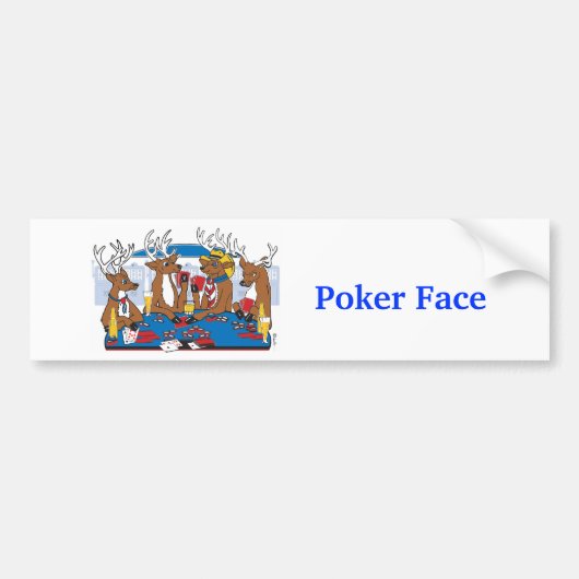 Poker Face Deer Bumpersticker (Voorkant)