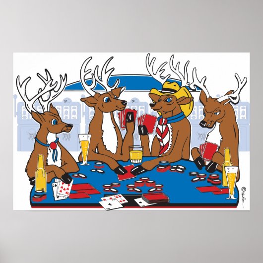 Poker Face Herten Poster (Voorkant)