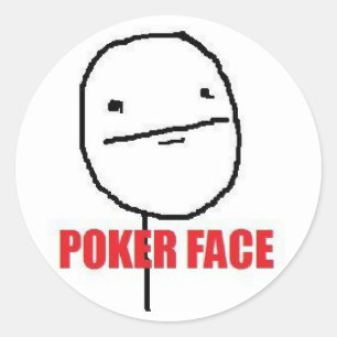 Poker Face Meme Ronde Sticker