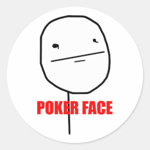 Poker Face Meme Ronde Sticker