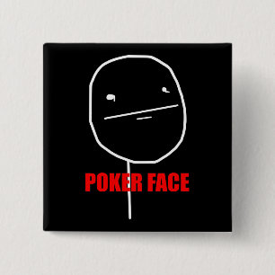 Poker Face Meme Vierkante Button 5,1 Cm