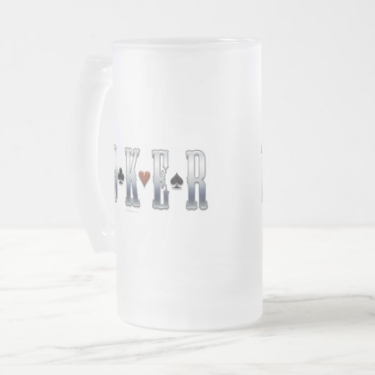 Poker frosted beer mok (Voorkant links)