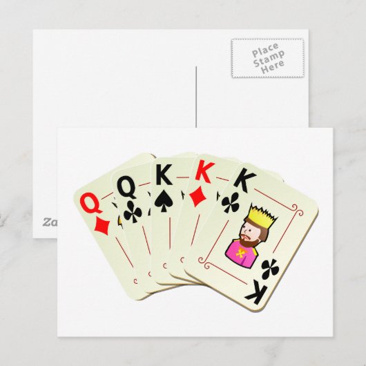 Poker Full House Briefkaart (Voorkant / Achterkant)