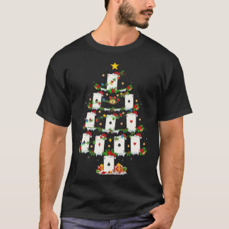 Poker Game Lover Xmas Lights Poker Christmas Tree  T-shirt