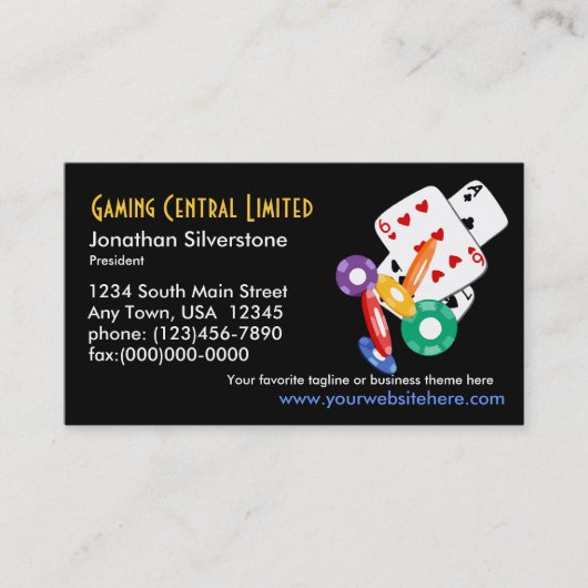Poker Gaming Visitekaartjes (Voorkant)