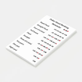 Poker Hand Ranking Reminder Post-it® Notes
