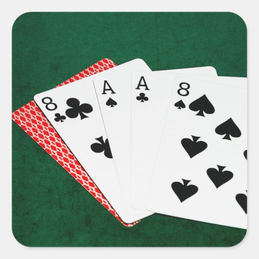 Poker Hands - Dead Man Hand Vierkante Sticker (Voorkant)