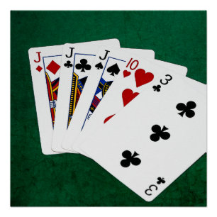 Poker Hands - Drie van een soort - Jack Perfect Poster