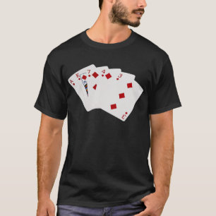 Poker Hands - Flush - Diamonds Suit T-shirt