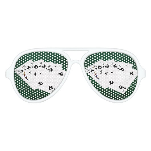 Poker Hands - Flush - Spades Suit Aviator Zonnebril (Voorkant)