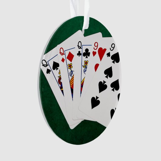 Poker Hands - Full House - Queen en Nine Ornament (voorkant)