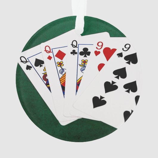 Poker Hands - Full House - Queen en Nine Ornament (achterkant)