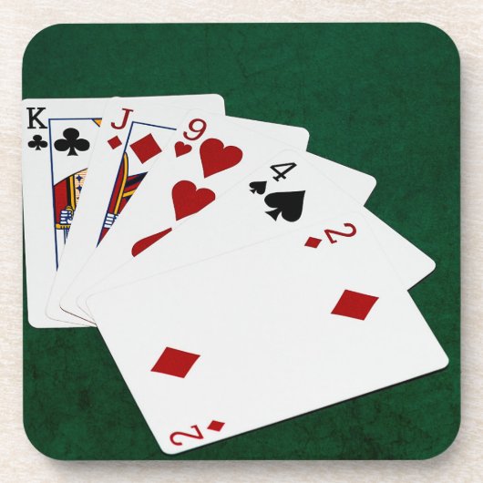 Poker Hands - High Card - King Drankjes Onderzetter (Voorkant)
