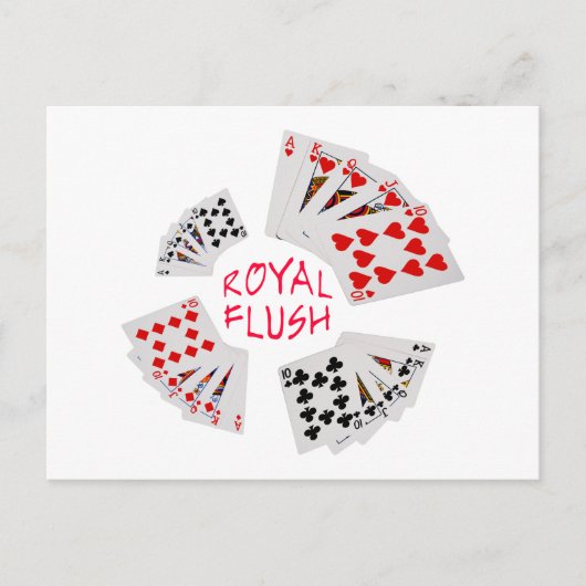 Poker Hands - Royal Flush Briefkaart (Voorkant)