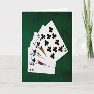 Poker Hands - Royal Flush - Clubs Suit Kaart