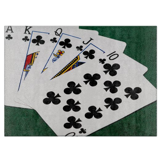 Poker Hands - Royal Flush - Clubs Suit Snijplank (Voorkant)