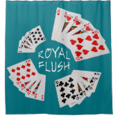 Poker Hands - Royal Flush Dark Douchegordijn (Voorkant)