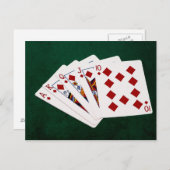 Poker Hands - Royal Flush - Diamonds Suit Briefkaart (Voorkant / Achterkant)