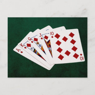 Poker Hands - Royal Flush - Diamonds Suit Briefkaart