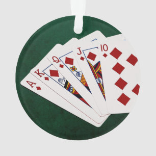 Poker Hands - Royal Flush - Diamonds Suit Ornament