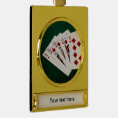 Poker Hands - Royal Flush - Diamonds Suit Verguld Banner Ornament (Rechts)