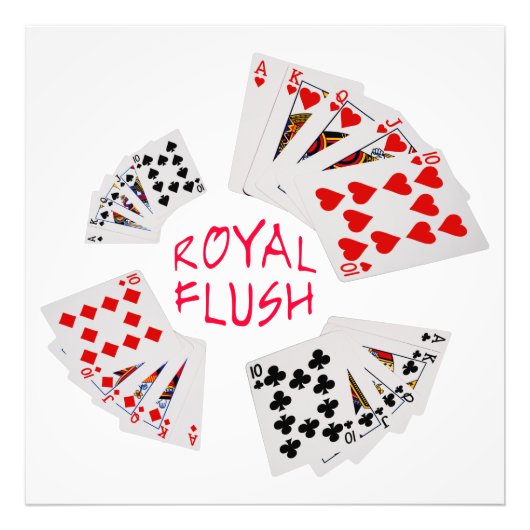 Poker Hands - Royal Flush Foto Afdruk (Voorkant)