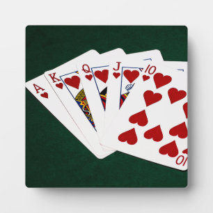 Poker Hands - Royal Flush - Hearts Suit Fotoplaat