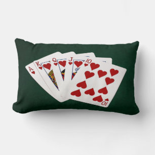 Poker Hands - Royal Flush - Hearts Suit Kussen