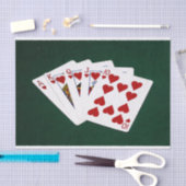 Poker Hands - Royal Flush - Hearts Suit Tissuepapier (Craft)