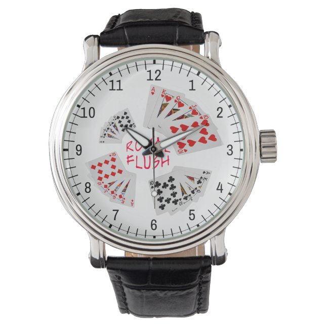 Poker Hands - Royal Flush Horloge (Voorkant)