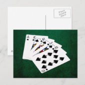Poker Hands - Royal Flush - Spades Suit Briefkaart (Voorkant / Achterkant)