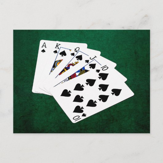 Poker Hands - Royal Flush - Spades Suit Briefkaart (Voorkant)