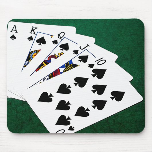 Poker Hands - Royal Flush - Spades Suit Muismat (Voorkant)