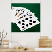 Poker Hands - Royal Flush - Spades Suit Poster (Keuken)
