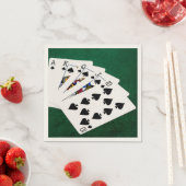 Poker Hands - Royal Flush - Spades Suit Servetten (Insitu)