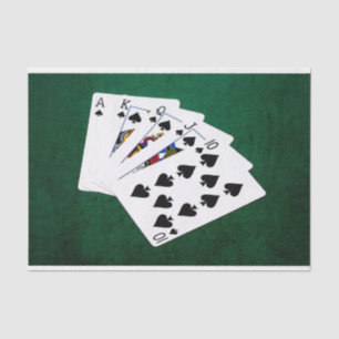 Poker Hands - Royal Flush - Spades Suit Tissuepapier