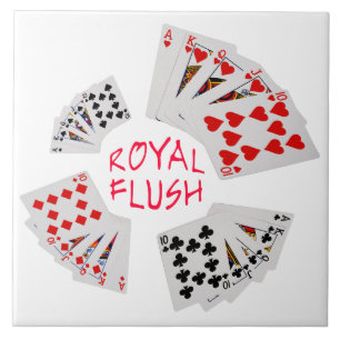 Poker Hands - Royal Flush Tegeltje