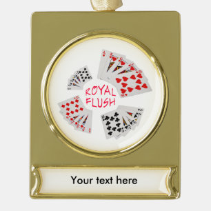 Poker Hands - Royal Flush Verguld Banner Ornament