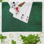 Poker Hands - Two Pair - Ace, King Theedoek (Gevouwen)