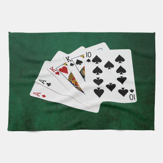 Poker Hands - Two Pair - Ace, King Theedoek (Horizontaal)