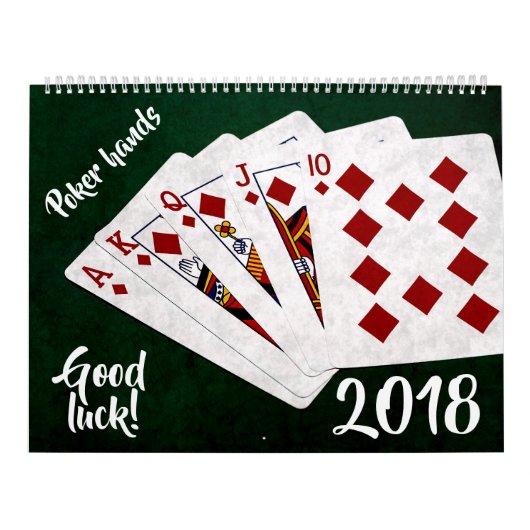 Poker Hands - uniek, grappig, aanpasbaar Kalender (Hoes)