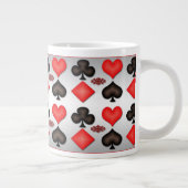 Poker Jouer Cartes Motif Argent Mug (Droite)