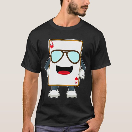 Poker kaarten Zonnebril T-shirt (Voorkant)