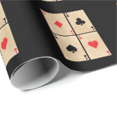 Poker Karten Ässer Karo Herz Pik Kreuz Cadeaupapier (Rol Hoek)