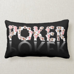 Poker logo op zwarte achtergrond kussen