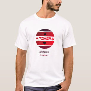 Poker logo rood zwart personaliseerbaar T-shirt