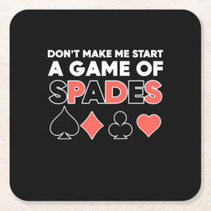 Poker maakt me geen spelletje meer vierkante kartonnen onderzetter