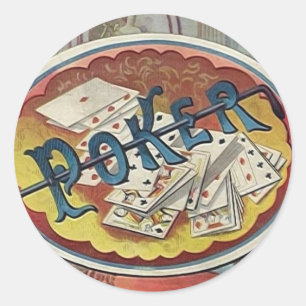  Poker Mannen Roken Zaal Gokken Ronde Sticker